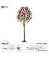 GloboStar® Artificial Garden ROSES TREE 21068 Τεχνητό Διακοσμητικό Δέντρο Τριανταφυλλιά Μ110 x Π110 x Υ240cm